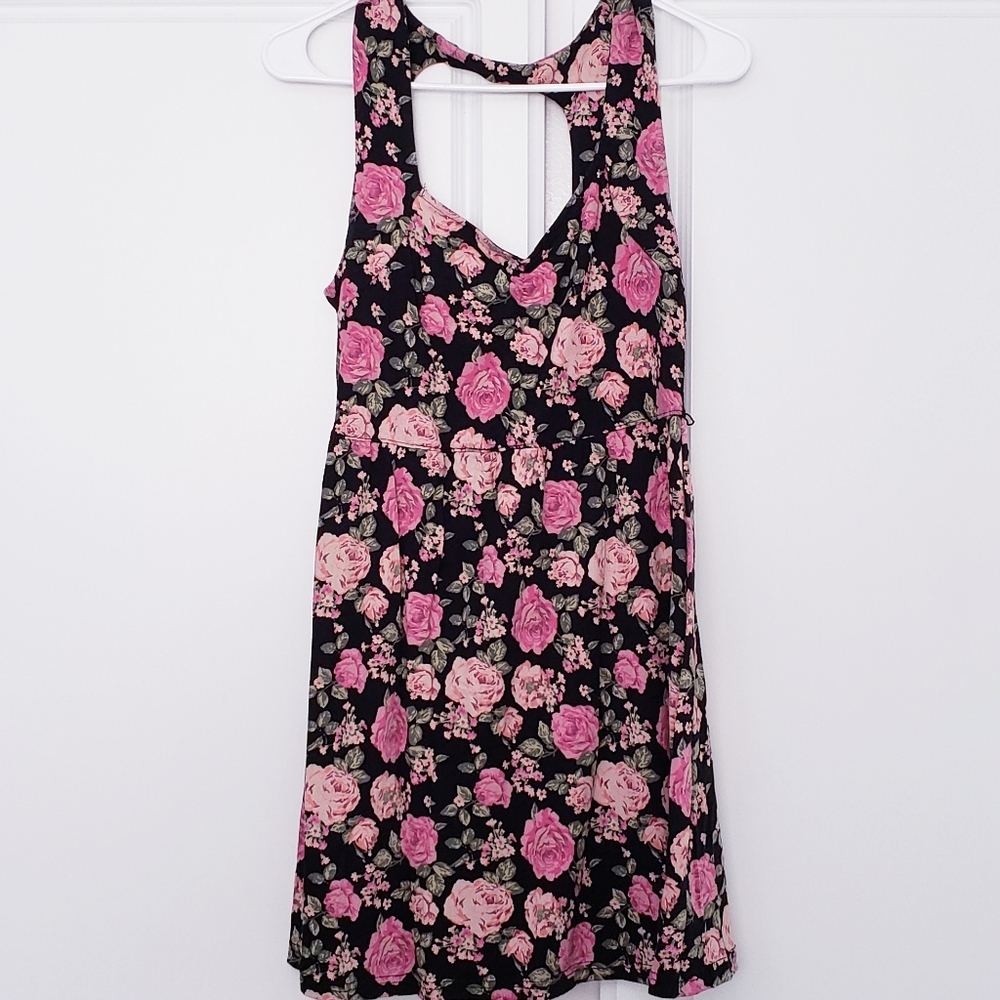 2/$10 FOREVER21 Floral Keyhole Dress L
